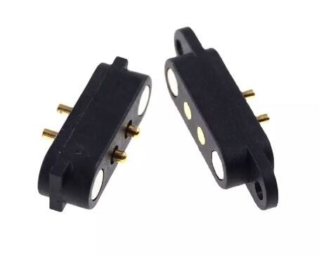 4p مغناطیسی POGO Pin Connector 2A Pitch 2.8mm برای فلنج PCB Solder Panel Mount