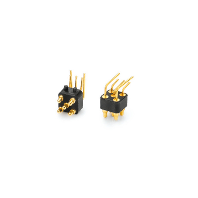 1 آمپر PA66 زاویه راست Pogo Pin Spring Loaded Connectors برای شارژ تجهیزات